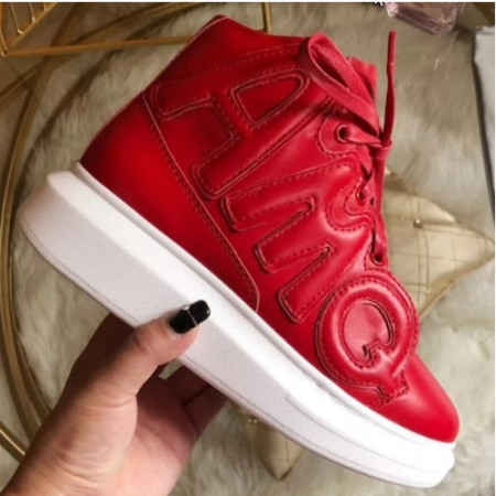 알렉산더맥퀸 오버솔 아플리케 하이탑 레드