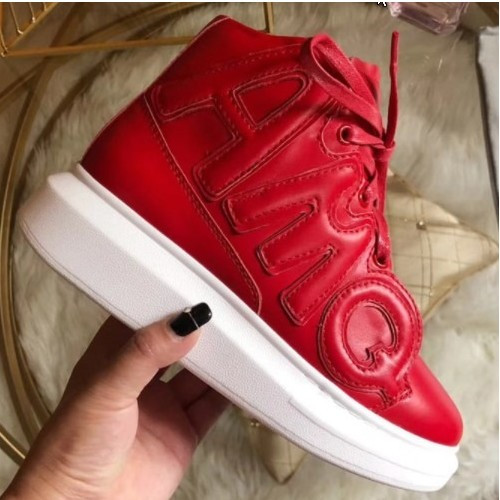 알렉산더맥퀸 오버솔 아플리케 하이탑 레드