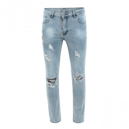 루이*통   LV 멀티모노 프린팅 데미지 워싱 청바지