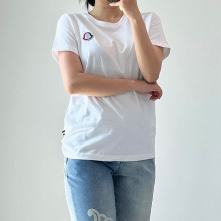 몽클*어   로고패치 베이직 라운드 티셔츠