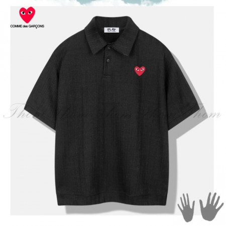 꼼데가*송   헤어사 오버핏 카라 니트