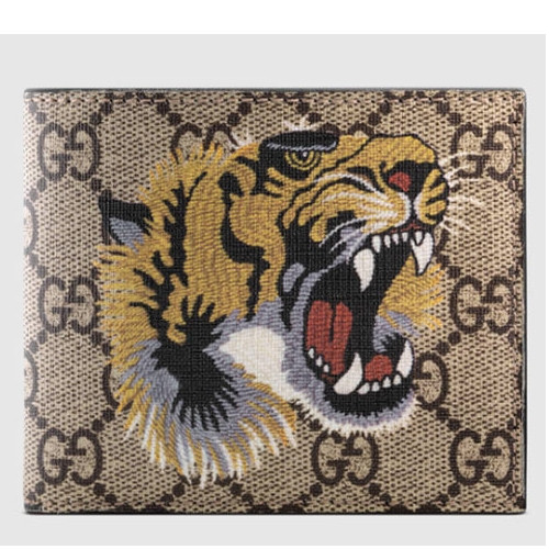 구찌 타이거 프린트 GG 수프림 지갑 451268