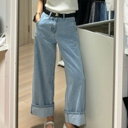 CELI*E   도트 데님통팬츠