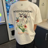 WOOYOUNG*I   화이트 플라워 티셔츠(햇빛 발색나염)