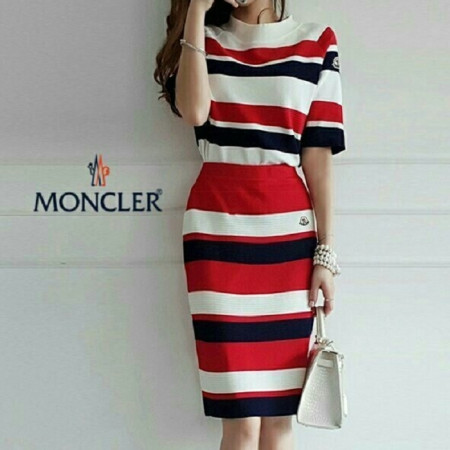 몽클*어   단가라 치마 세트