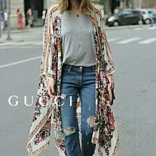 GUC*I   플라워 로브가디건