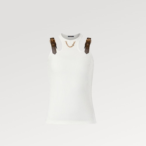 LOUIS VUITTON 플로럴 프린트 아일릿 벨트 탱크 톱