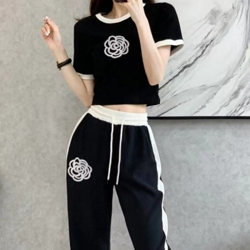 CHAN*L   동백꽃 니트 트레이닝 세트