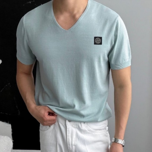 스톤아일*드   사각패치 데번 반팔니트