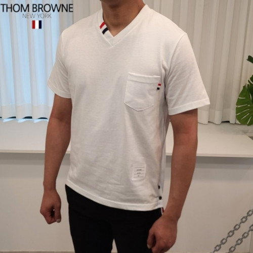 톰브*운   T.B 넥삼선 브이넥 반팔티