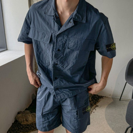 스톤아일*드   타슬란 오버핏 아웃포켓 반팔셋트