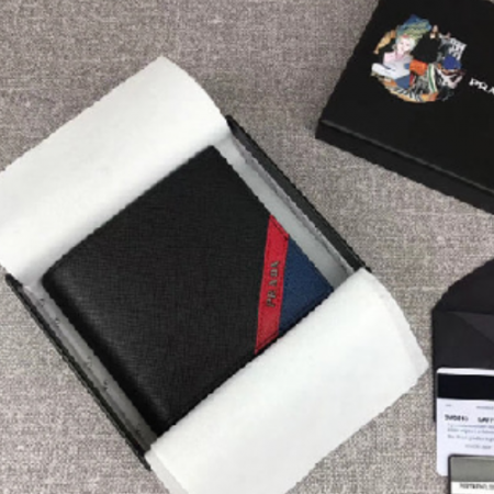 프라다 사피아노 배색 반지갑