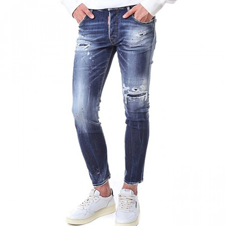 디스퀘*드2 1964 레드러버패치 블루 페인트진