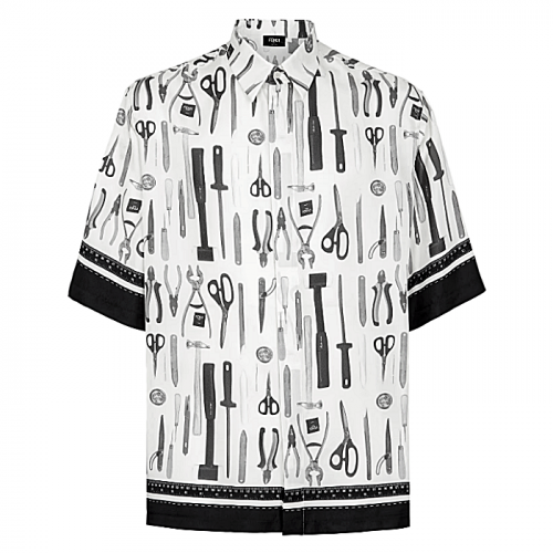 FENDI 디테일 숏슬리브 셔츠