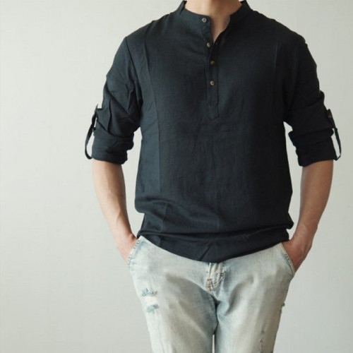 몽클*어   린넨 헨리넥 셔츠