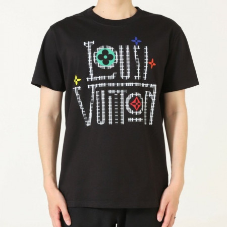 루이*통   엠브로이더드 시그니처 코튼 티셔츠  (남여공용)