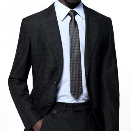 루이*통   모노그램 더블 도트 넥타이