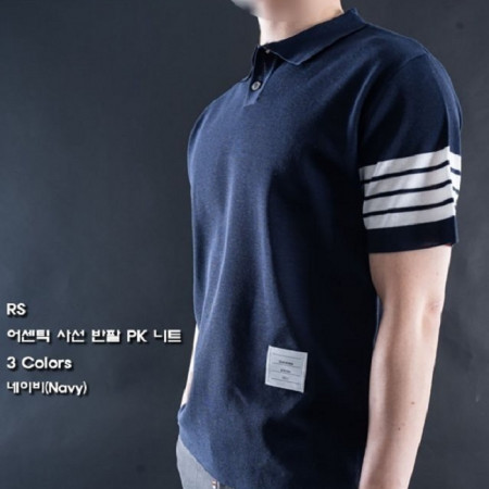 THOM BROW*E   어센틱 사선 반팔 PK 니트