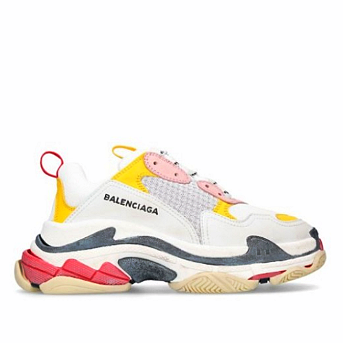 발렌시*가 BALENCIAGA 트리플S 스니커즈 - 옐로우/핑크