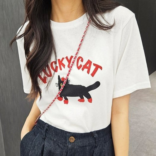 GUC*I   럭키캣  반팔티