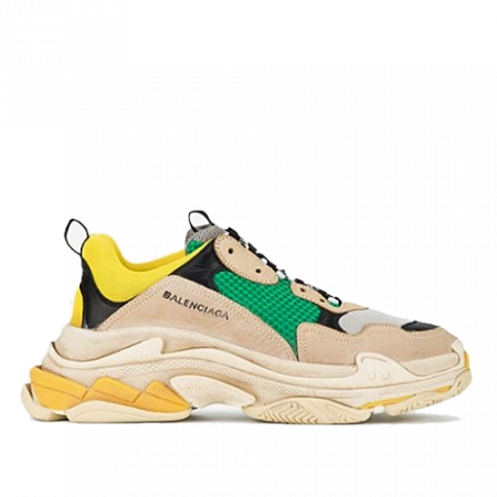 발렌시*가 BALENCIAGA 트리플S 스니커즈 - 그린/옐로우