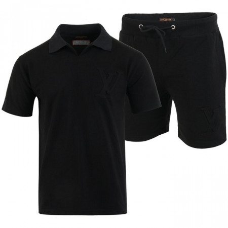 LOUIS VUITT*N   24SS LV 엠보 PK 카라 반팔 & 반바지 셋트