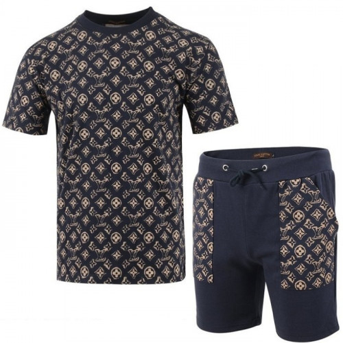 LOUIS VUITT*N   24SS 신상 LV 나염 반팔 & 반바지 트레이닝 셋트