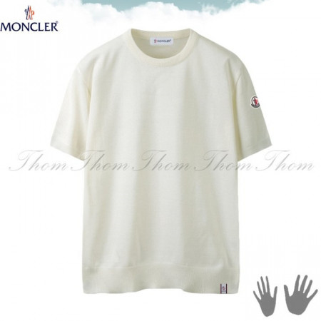 몽클*어   뉴 린넨 라운드 반팔 니트