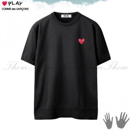 꼼데가*송   뉴 린넨 라운드 반팔 니트