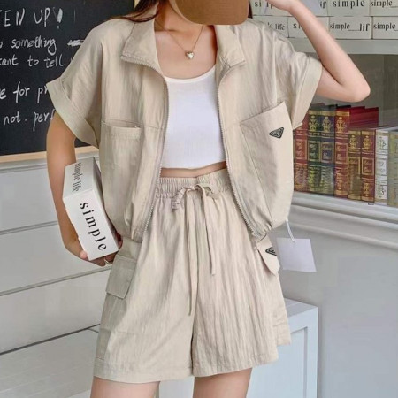 PRA*A   24SS 트라이앵글 리나일론 하프 셋업