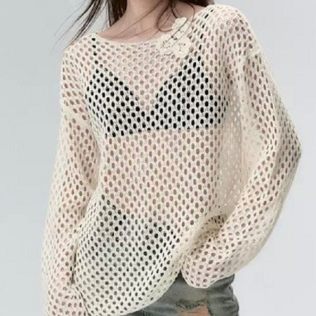 DI*R   비치 펀칭짜임 니트 (639)