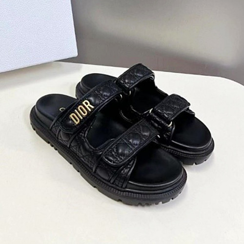 DI*R   블랙 퀼트 까나쥬 뮬 슬리퍼