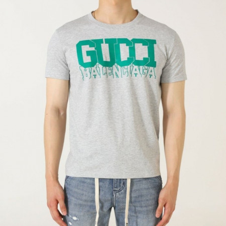 GUC*I X 발*렌시아가   24SS 로고 프린팅 반팔 티셔츠