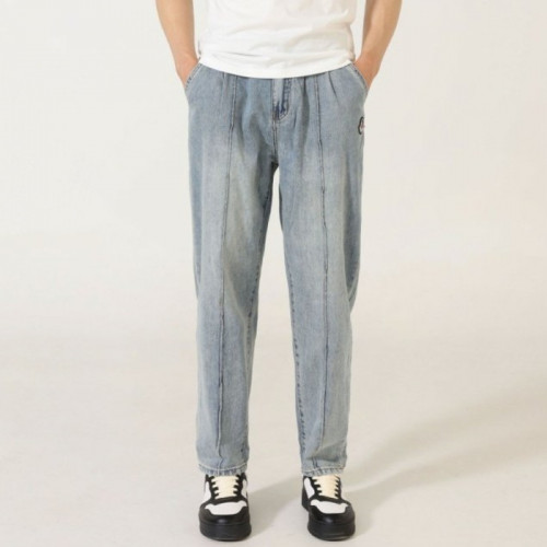 몽클*어   로고패치 반배기 데님진