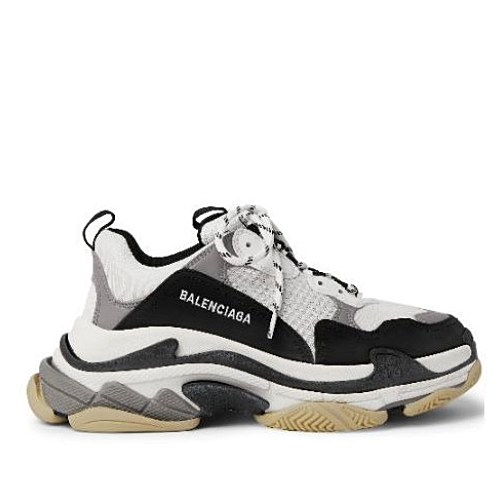 발렌시*가 BALENCIAGA 트리플S 누벅 레더 - 그레이블랙