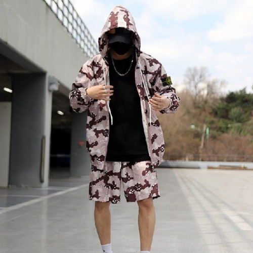 STONE ISLAND   18620_ST 남여공용 카모집업후드 바람막이셋업