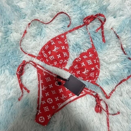 루이*통   모노그램 레드 비키니