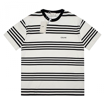CELINE 스트라이프드 로고 티셔츠