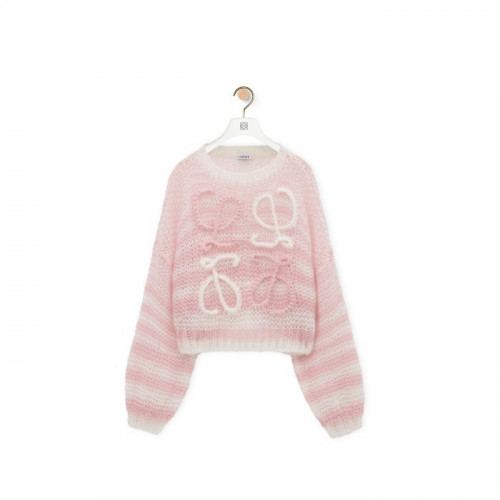 LOEWE 애너그램 스웨터 - 화이트/핑크