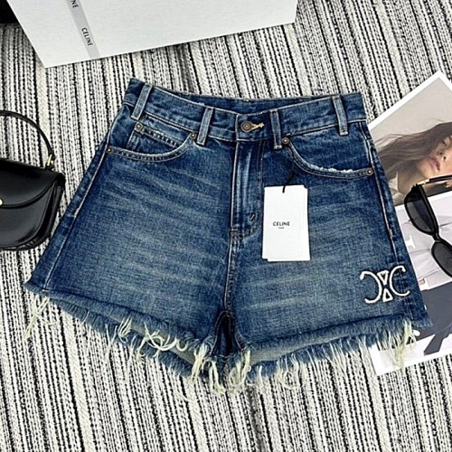 셀*느 CELINE 로고 데님 숏팬츠