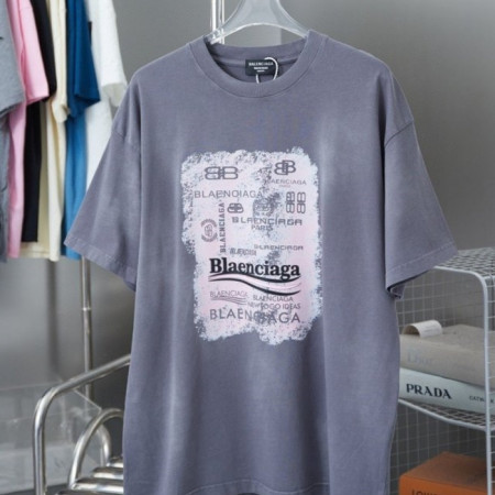 발렌시*가   2024 멀티로고 워싱 티셔츠