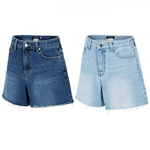 PRADA 롤업 데님 웨스트핏  반바지