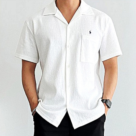 Polo ralphlauren 오픈카라 포켓 반팔셔츠 1+1