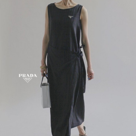 PRA*A   시에나 린넨 랩 드레스