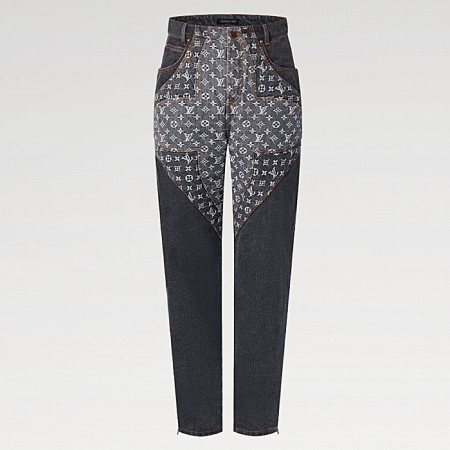 LOUIS VUITTON 모노그램 플라워 데님 팬츠