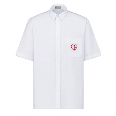 디올 DIOR CD Heart 자수 숏슬리브 셔츠