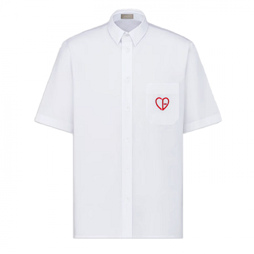 디올 DIOR CD Heart 자수 숏슬리브 셔츠