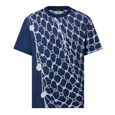 LOUIS VUITTON 코튼 쇼트 슬리브드 크루넥