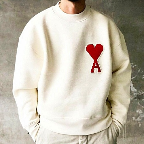 아* AMI 빅하트 패치 로고 스웻셔츠