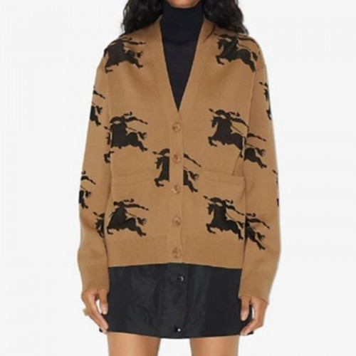 버*리   자카드 EKD 브이넥 니트 가디건 (여성)